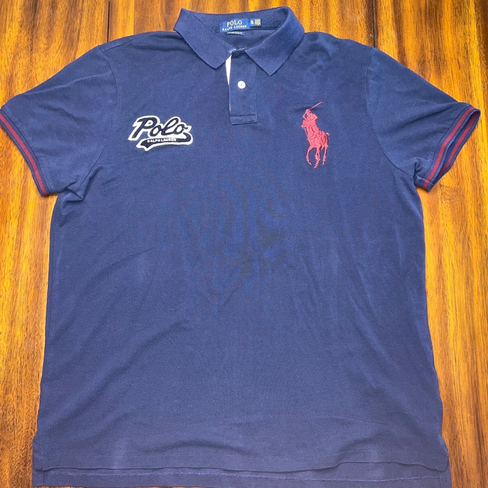 POLO RALPH LAUREN Mens Custom Slim Fit Big Pony Polo Shirt Size XL